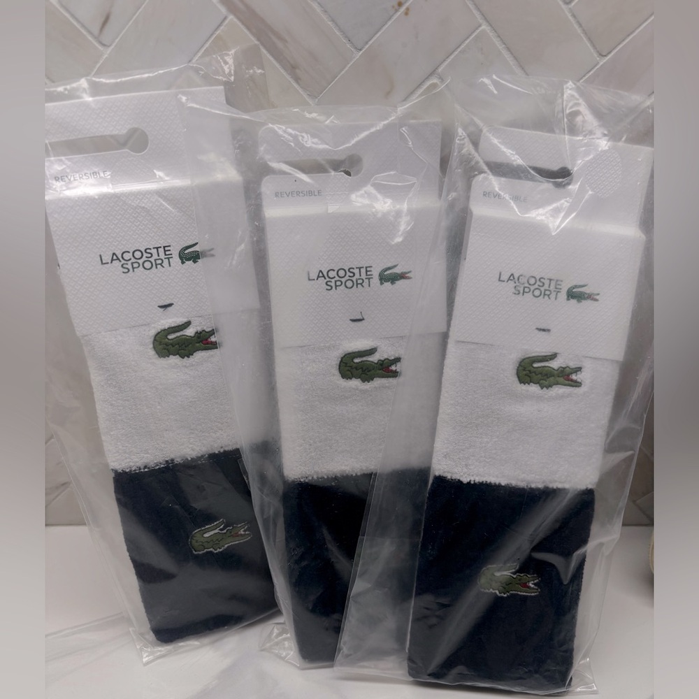 Lacoste Sport White and Dark Blue Wristband